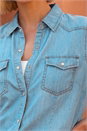 Light Blue  Denim Front Pocket Shirt, Image 4 of 4