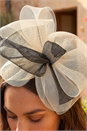 Ivory  Bow Veil Fascinator, Image 4 of 4