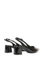 Black 'Devon' Court Shoe Block Heels With Slingback, Image 6 of 6