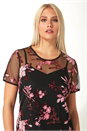 Pink Floral Mesh Embroidered Top, Image 5 of 6