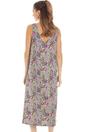 Grey Camille Lingerie Grey Floral Print Spandex Knee Length Chemise, Image 4 of 5
