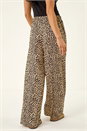 Stone Petite Animal Print Wide Leg Trouser , Image 3 of 5