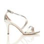 Silver AJVANI Silver High Heel Crossed Straps Buckle Sandals, Image 2 of 6