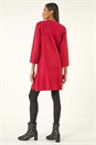 Red Patch Pocket Knit Dress, Image 3 of 5
