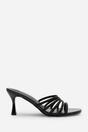 Black 'Ulani' Diamante Strappy Low Heeled Mules, Image 2 of 6