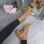 Yellow AJVANI Yellow Mid Block Heel Ankle Strap 2 Part Heels, Image 5 of 6