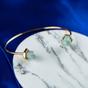 Gold Adjustable Stone Pencil Cuff Bangle, Image 2 of 4