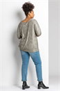 Gold Curve Shimmer Pleated Blouson Top, Image 2 of 5