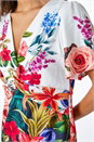 Multi Floral Print Twist Premium Stretch Dress, Image 5 of 5