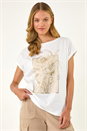Ivory  Daffodil Print Cotton Tee, Image 4 of 5