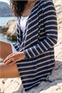 Navy  Waterfall Stripe Cardigan, Image 4 of 4
