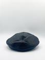 Black SVNX Black Flat Cap in Black PU, Image 2 of 3