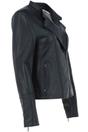 Black 'Giada' Leather Fashion Biker Jacket, Image 3 of 5