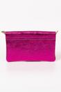Pink Sarta Pink Metallic Italian Leather Clutch Bag, Image 2 of 3
