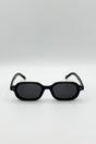 Black Retro Rounded Square Sunglasses In Black, Image 2 of 5