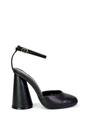 Black XY LONDON Black 'Ekin' Ankle Strap Statement Cylinder Block Heel, Image 5 of 5