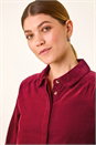 Red Corduroy Tunic Shirt Dress, Image 4 of 5