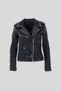 Black 'Strega' Real Leather Goth Style Fashion Biker Jacket With Studs, Image 1 of 4
