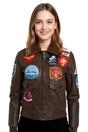 Brown Infinity Leather Brown A2 Top Gun Leather Bomber Jacket, Image 1 of 8