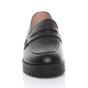 Black AJVANI Black Flat Chunky Heeled Penny Loafers, Image 5 of 5
