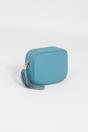 Blue Italian Leather Crossbody Camera Bag, Image 2 of 3