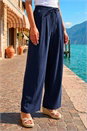 Navy  Fluid Tie Waist Smart Trouser, Image 2 of 5