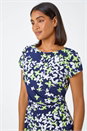Lime Floral Print Shift Stretch Dress, Image 4 of 5