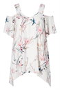 Ivory  Floral Print Cold Shoulder Top, Image 4 of 4