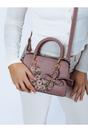 Pink Embroidered Floral Rounded Grab Bag in Pink, Image 1 of 6