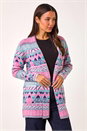 Light Pink Chevron Pattern Longline Cardigan, Image 4 of 5