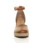 Tan Mid Wedge Heel Ankle Strap Espadrille Sandals, Image 6 of 6
