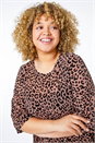 Chocolate Curve Flocked Animal Top, Image 4 of 5