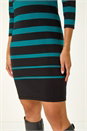 Teal Gradient Stripe Knitted Dress, Image 5 of 5