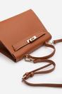 Tan Lluvia Top Handle Satchel Mini Tote Bag With Turn-Lock Closure, Image 3 of 8