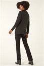 Black Cowl Neck Buttoned Top, Image 3 of 5
