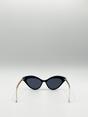 Black Cat-Eye Sunglasses in Black, Image 6 of 6