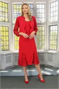 Red Julianna Lace Insert Godet Dress, Image 3 of 5