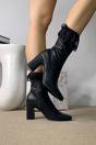 Black XY LONDON Black 'Alex' Stretch Zip Up Ankle Boots with Block Heel, Image 7 of 7