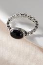 Silver Sterling Silver Black Zirconia Floral Ring, Image 3 of 4