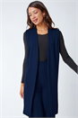 Midnight Blue Premium Stretch Sleeveless Jacket, Image 4 of 5