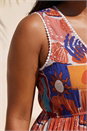 Red Curve Postcard Print V-Neck Maxi Dress, Image 4 of 4