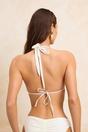 White Tunnel Detail Halterneck Triangle Bikini Top, Image 5 of 5