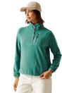 Dark Green Frankie Quarter Zip Fleece Top, Image 1 of 5