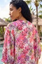 Purple Floral Print V-Neck Blouse, Image 4 of 4