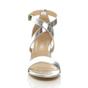 Silver AJVANI Silver Mid Block Heel Crossed Straps Sandals, Image 6 of 6