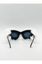 White Faux Fur Cateye Sunglasses with Multicoloured Gems, Image 5 of 6