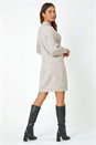 Natural  Cable Knit Jumper Stretch Dress, Image 4 of 5