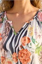 Coral Animal Floral Notch Neck Top, Image 4 of 4