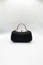 Black Diamonte Handle Glitter Clutch Bag with Chain Strap, Image 4 of 5
