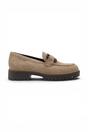 Beige Suede Leather Loafer Casual Shoes, Image 1 of 8